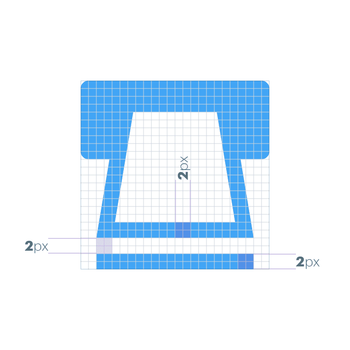 The stroke and counter stroke width